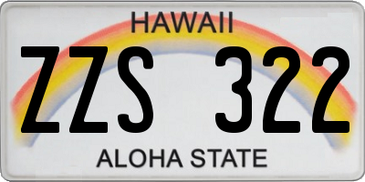 HI license plate ZZS322