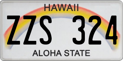 HI license plate ZZS324