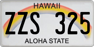 HI license plate ZZS325