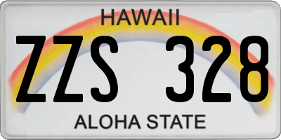 HI license plate ZZS328