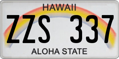 HI license plate ZZS337