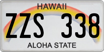 HI license plate ZZS338