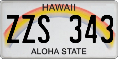 HI license plate ZZS343