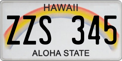 HI license plate ZZS345
