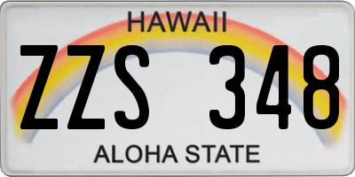HI license plate ZZS348