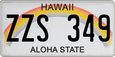 HI license plate ZZS349