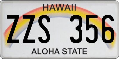 HI license plate ZZS356