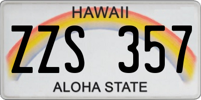 HI license plate ZZS357