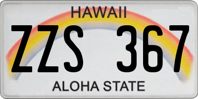 HI license plate ZZS367