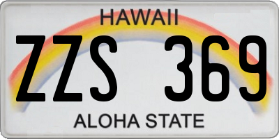 HI license plate ZZS369