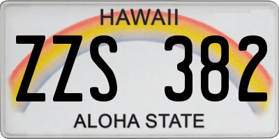 HI license plate ZZS382