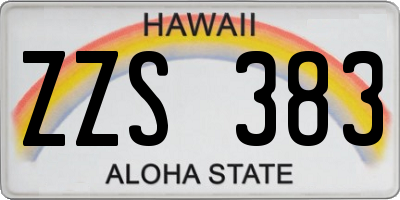 HI license plate ZZS383