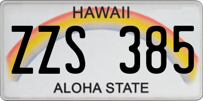 HI license plate ZZS385