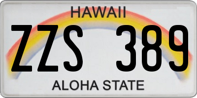 HI license plate ZZS389