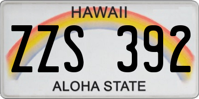 HI license plate ZZS392