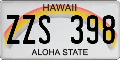 HI license plate ZZS398