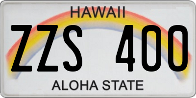 HI license plate ZZS400