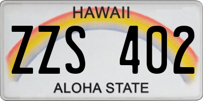 HI license plate ZZS402