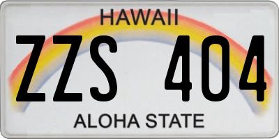 HI license plate ZZS404