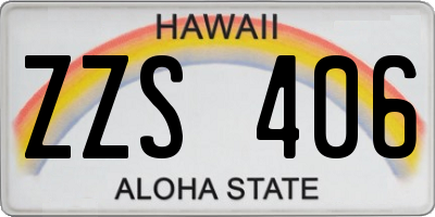 HI license plate ZZS406