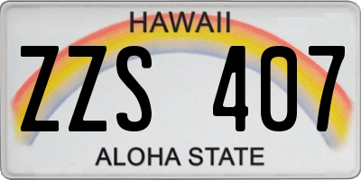 HI license plate ZZS407