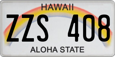 HI license plate ZZS408