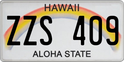 HI license plate ZZS409