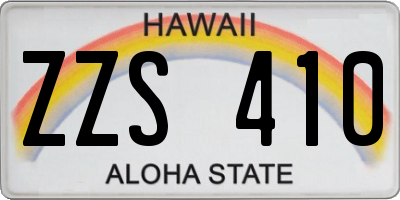 HI license plate ZZS410