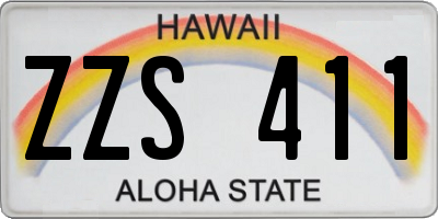 HI license plate ZZS411