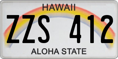 HI license plate ZZS412