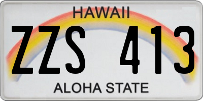 HI license plate ZZS413