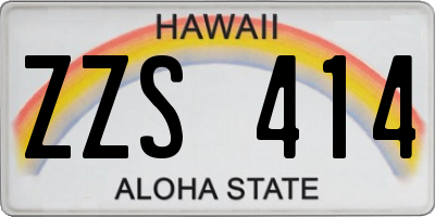 HI license plate ZZS414