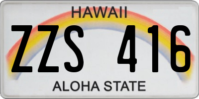 HI license plate ZZS416