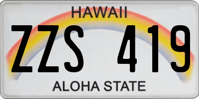 HI license plate ZZS419