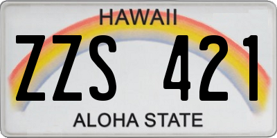 HI license plate ZZS421