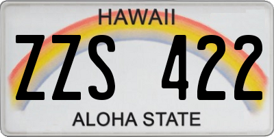 HI license plate ZZS422