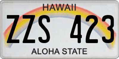 HI license plate ZZS423