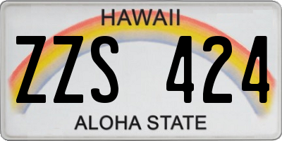 HI license plate ZZS424