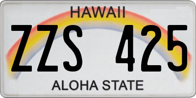 HI license plate ZZS425