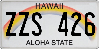 HI license plate ZZS426