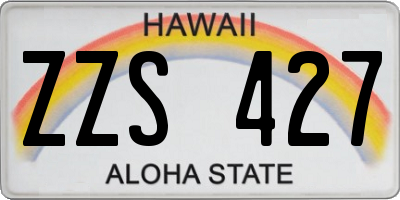 HI license plate ZZS427