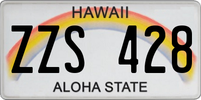 HI license plate ZZS428