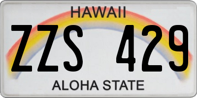 HI license plate ZZS429