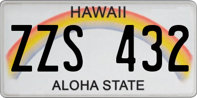 HI license plate ZZS432