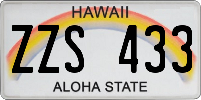 HI license plate ZZS433