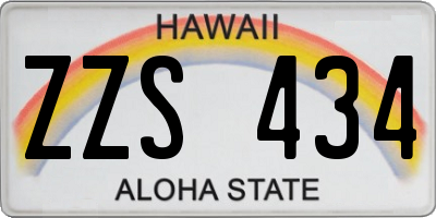 HI license plate ZZS434