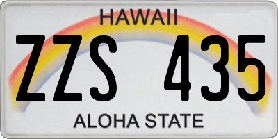 HI license plate ZZS435