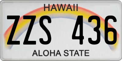 HI license plate ZZS436