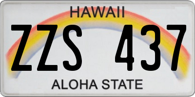 HI license plate ZZS437