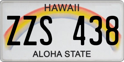 HI license plate ZZS438